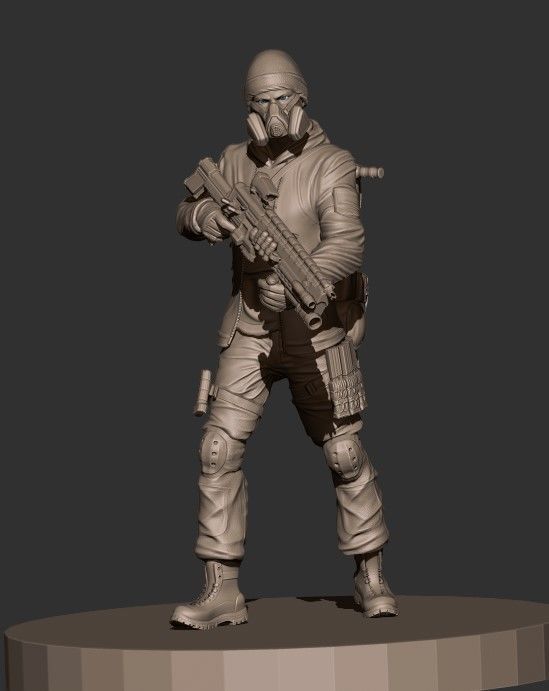 Soldier Darkzone agent STL  3D print model_3