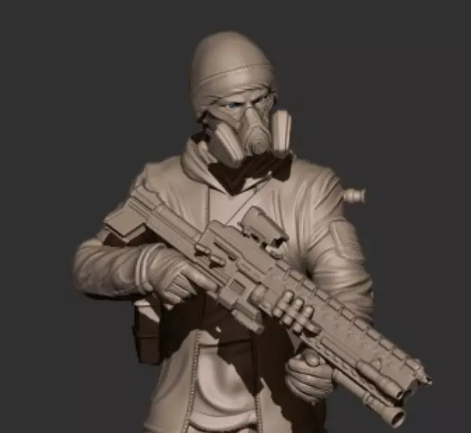 Soldier Darkzone agent STL  3D print model_0