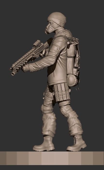 Soldier Darkzone agent STL  3D print model_4