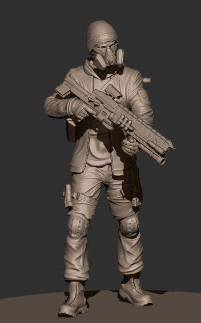Soldier Darkzone agent STL  3D print model_1