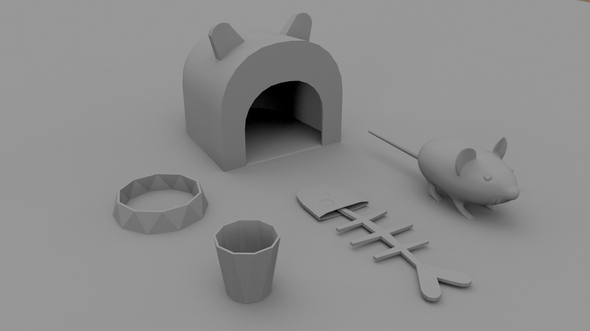 3D Toys set dog house and other Low-poly 3D model_2