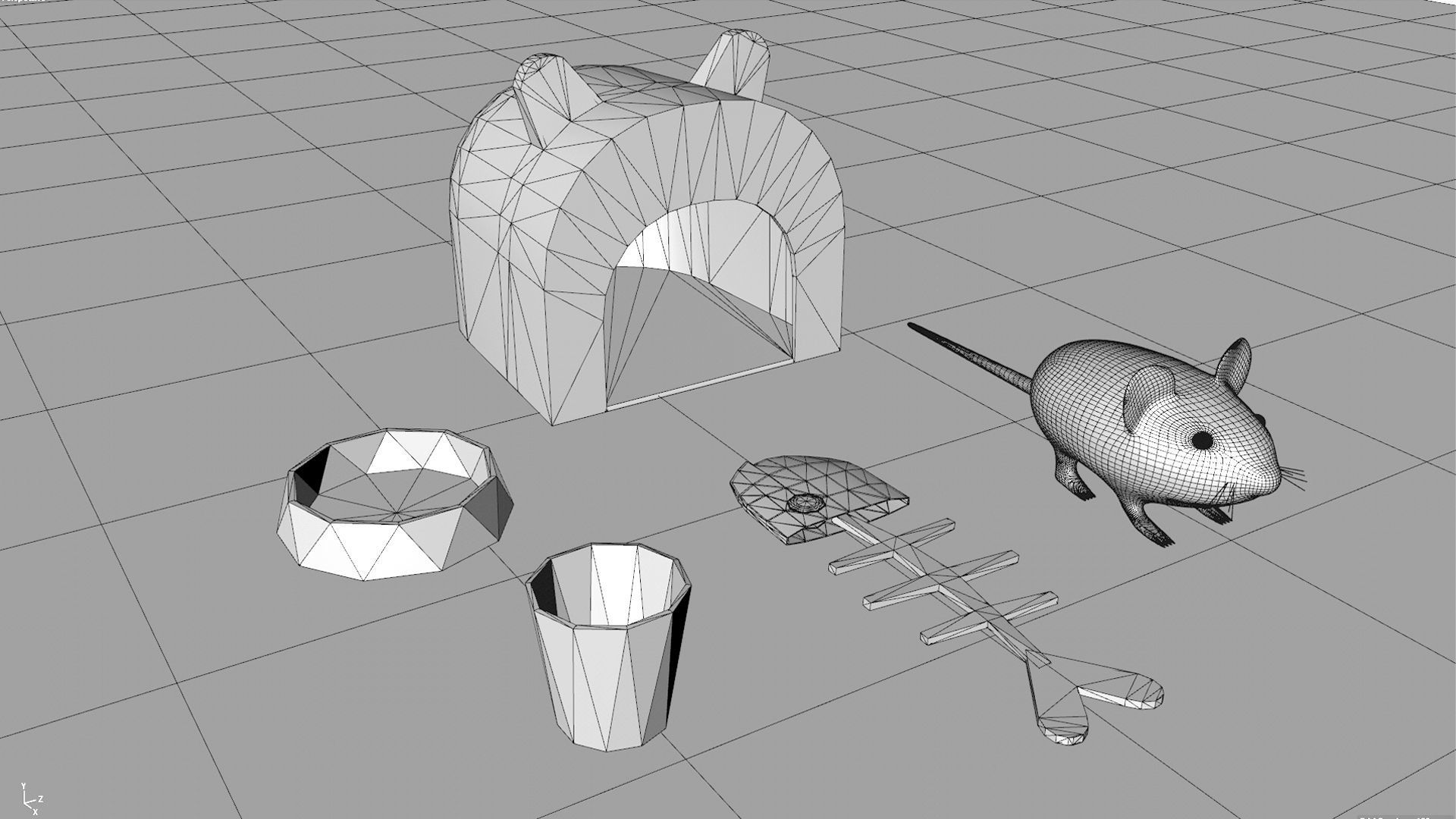 3D Toys set dog house and other Low-poly 3D model_3