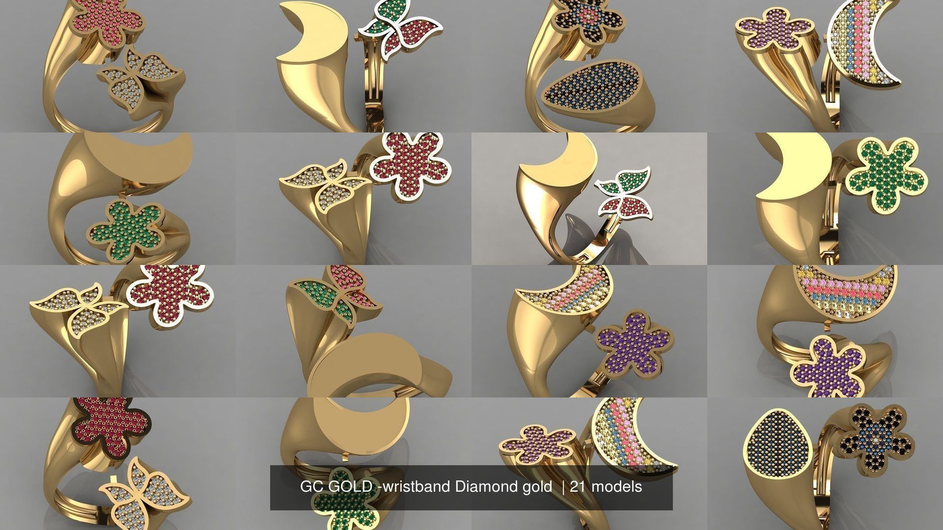 GC GOLD - Diamond gold  3D Model Collection_2