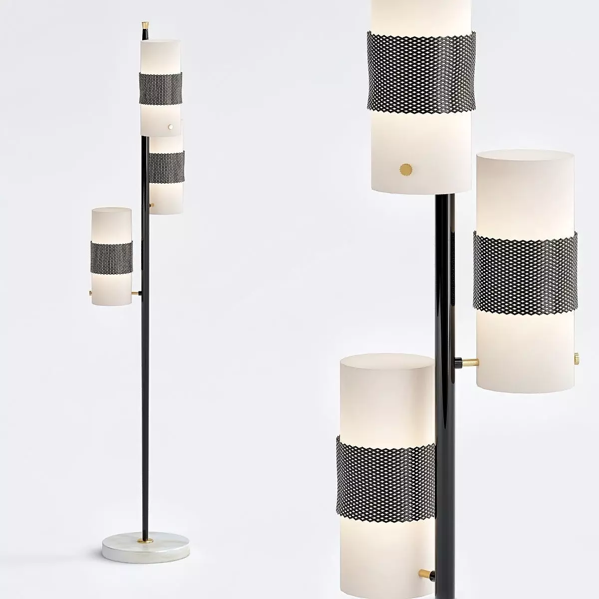 Delfino Floor Torchiere Arteriors 3D model_0