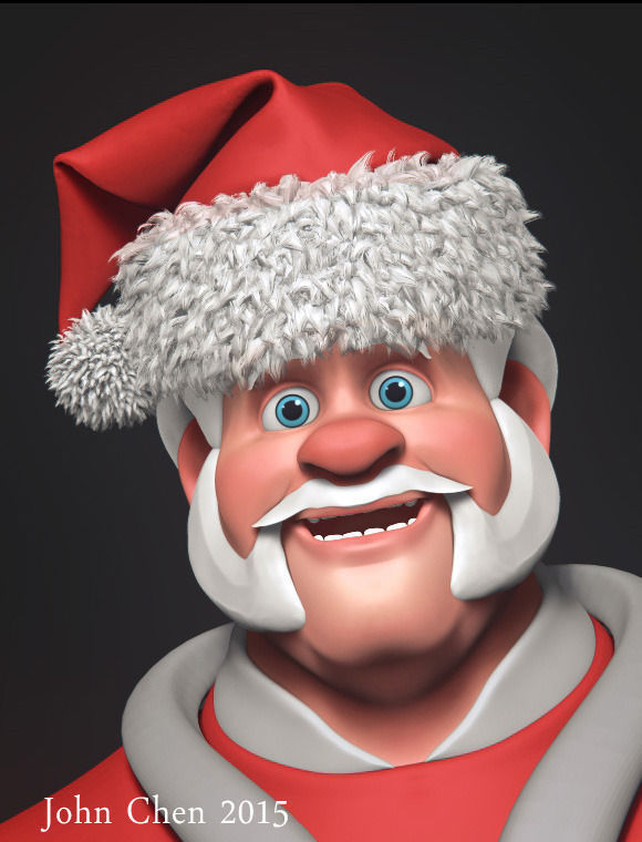 Santa Claus Big Hero with blendshapes 3D model_24