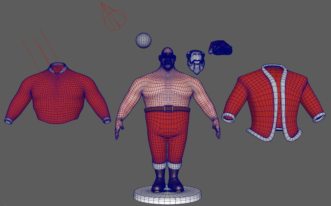 Santa Claus Big Hero with blendshapes 3D model_10