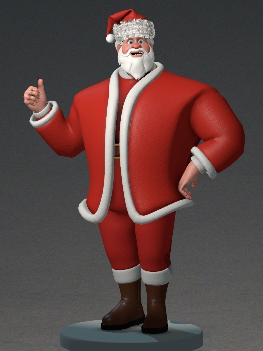 Santa Claus Big Hero with blendshapes 3D model_7