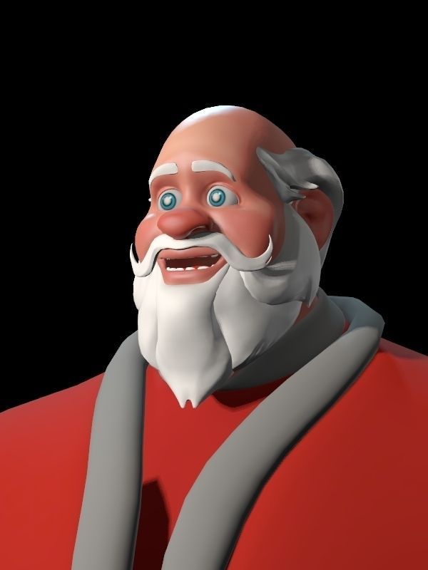 Santa Claus Big Hero with blendshapes 3D model_13