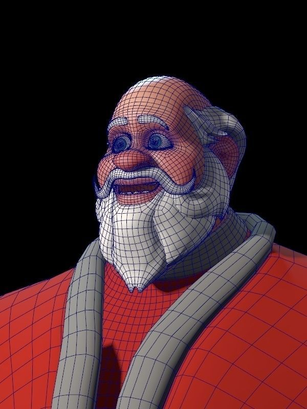 Santa Claus Big Hero with blendshapes 3D model_15
