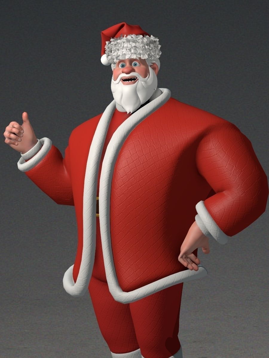 Santa Claus Big Hero with blendshapes 3D model_3