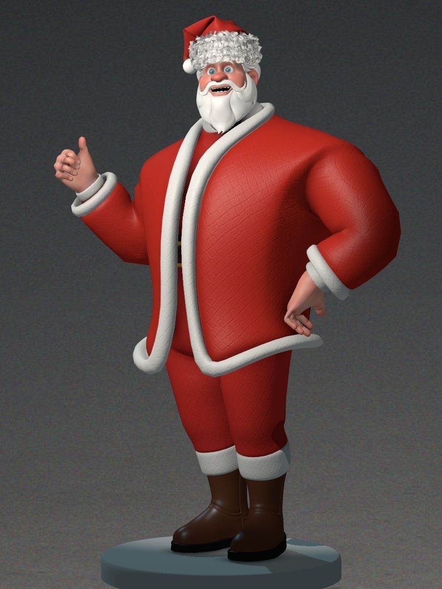 Santa Claus Big Hero with blendshapes 3D model_6