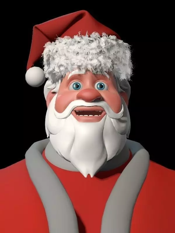 Santa Claus Big Hero with blendshapes 3D model_0