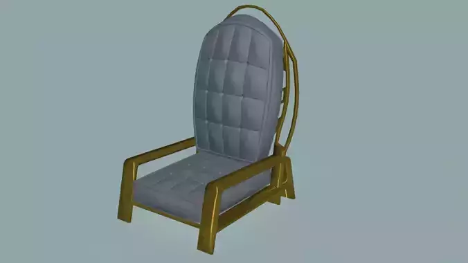 Modern bronze and cotton armchair