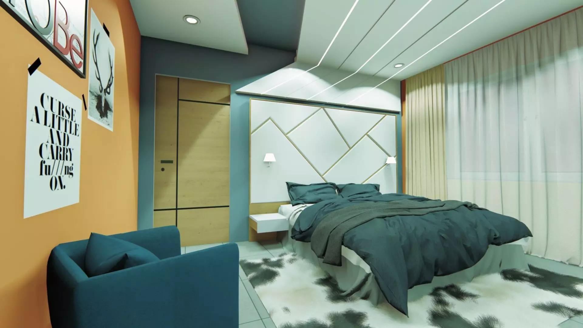 bed room design 3D model_0