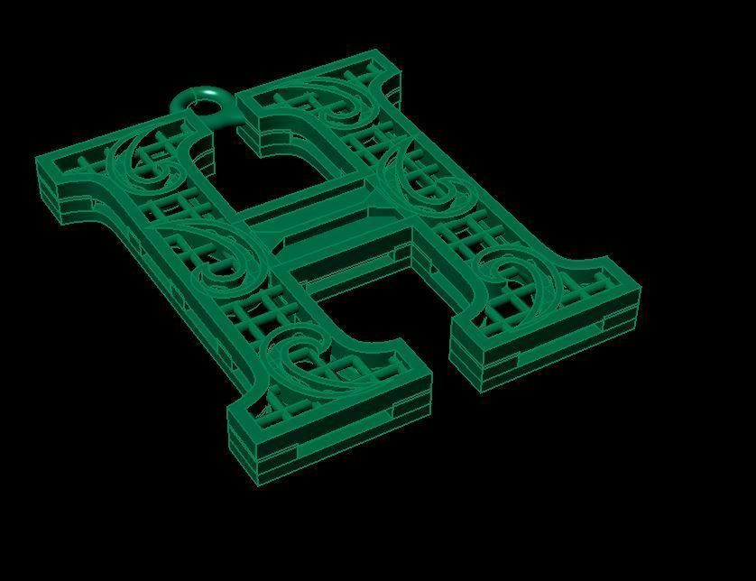Alphabet Pendant 3D print model_3
