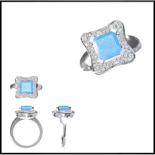 JCD Format Vintage color stone rings jewelcad