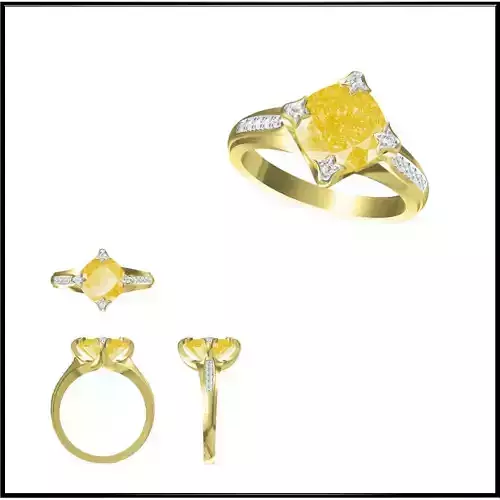 JCD Format Rose gold color stone rings wax files jewelry