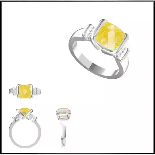 JCD Format Rose gold color stone rings ring cad