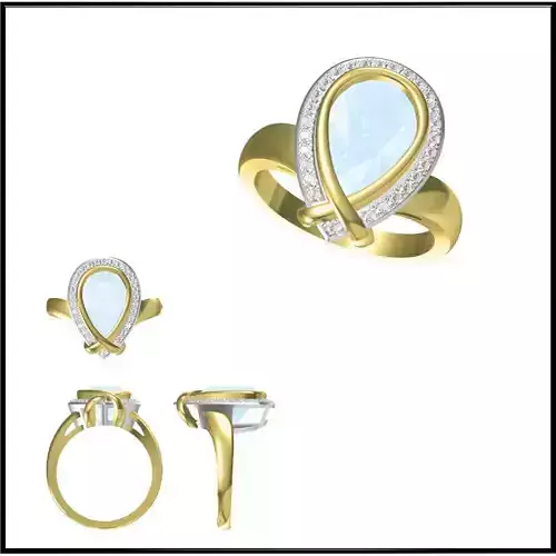 JCD Format Rose gold color stone rings metal file