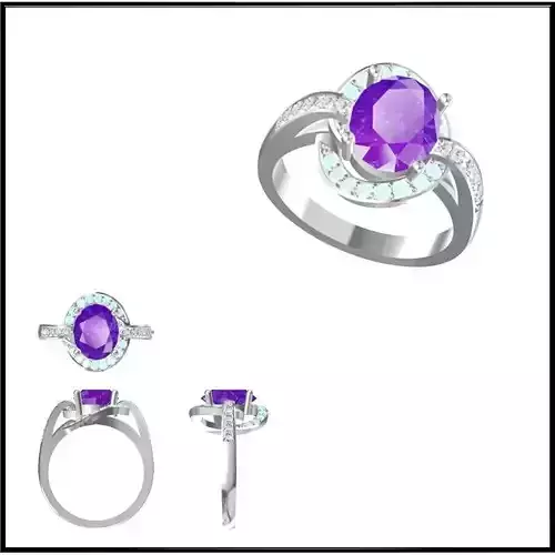 JCD Format Rose gold color stone rings jewelry cad institute