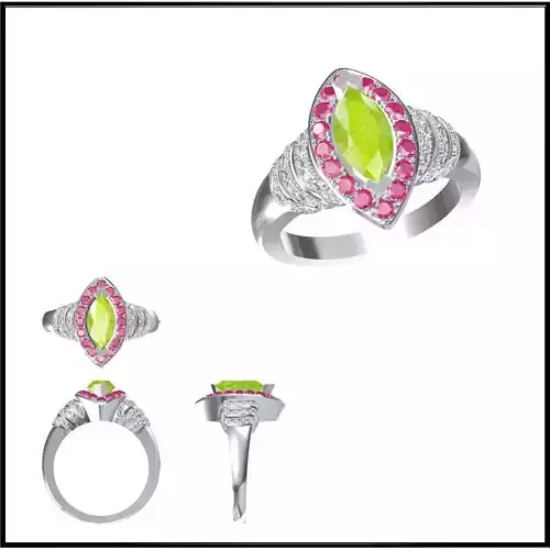 JCD Format Rose gold color stone rings jewelry