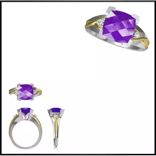 JCD Format Rose gold color stone rings design