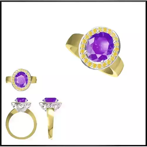 JCD Format Rose gold color stone rings 3design price