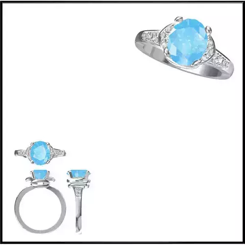 JCD Format Minimalist color stone rings ring cad