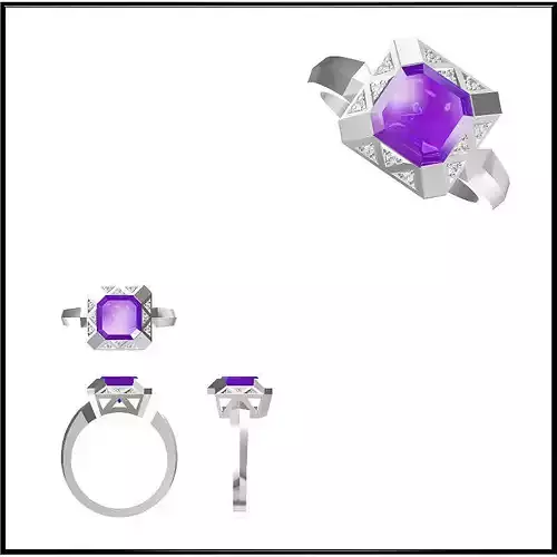 JCD Format Minimalist color stone rings 3d jewelry design