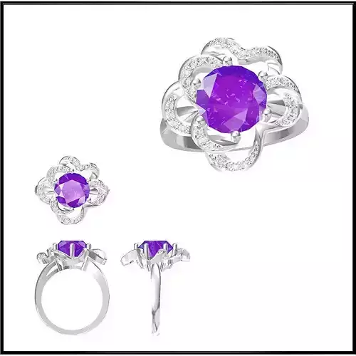 JCD Format Minimalist color stone rings jewelry