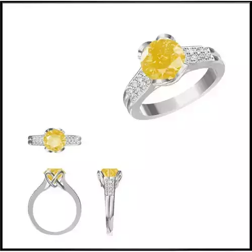 JCD Format Minimalist color stone rings jewellery 3dm files