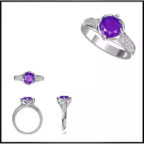 JCD Format Minimalist color stone rings jewelcad