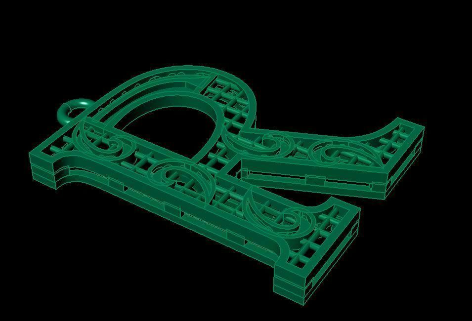 Alphabet Pendant 3D print model_3