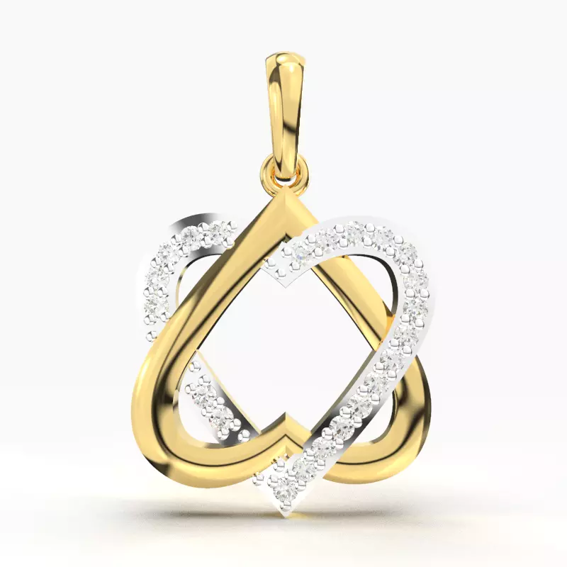 DOUBLE HEART DIAMOND PENDANT 3D print model