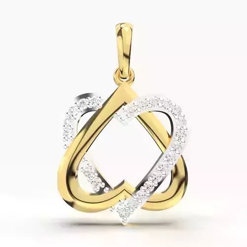 DOUBLE HEART DIAMOND PENDANT