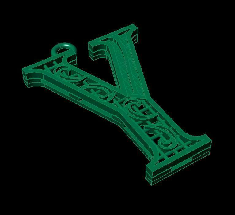 Alphabet Pendant 3D print model_2