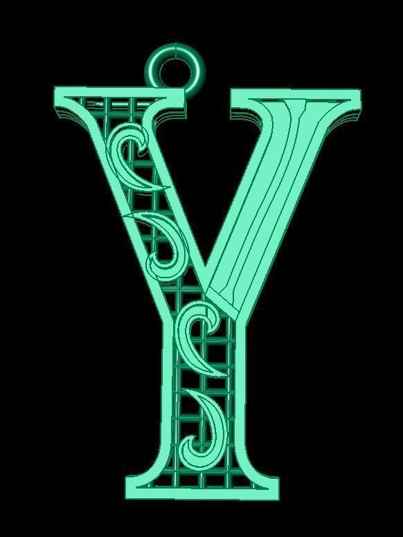 Alphabet Pendant 3D print model_1
