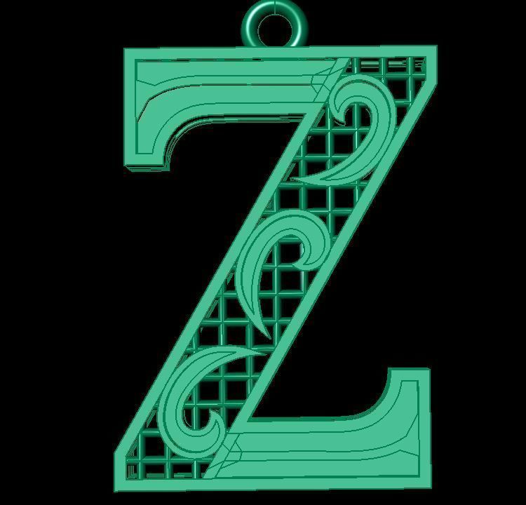Alphabet Pendant 3D print model_1