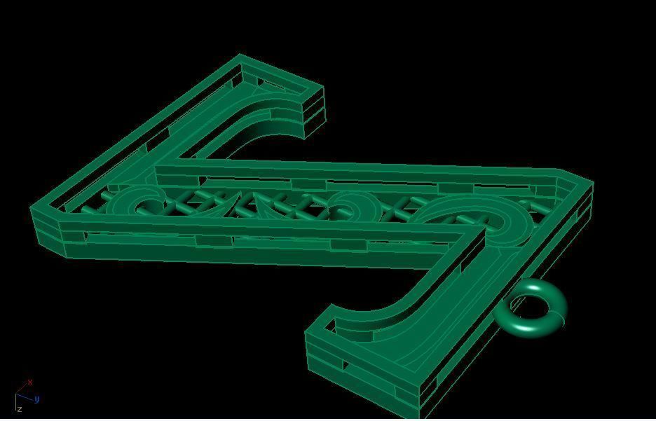 Alphabet Pendant 3D print model_6