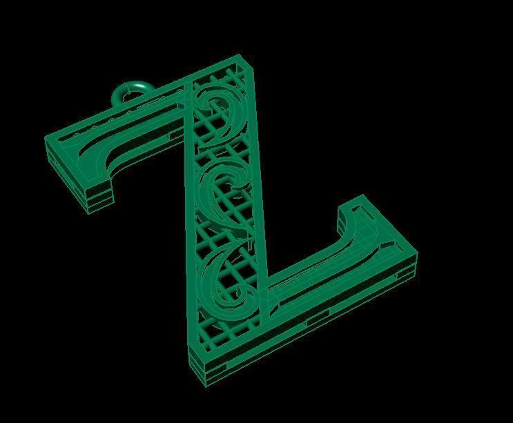 Alphabet Pendant 3D print model_3