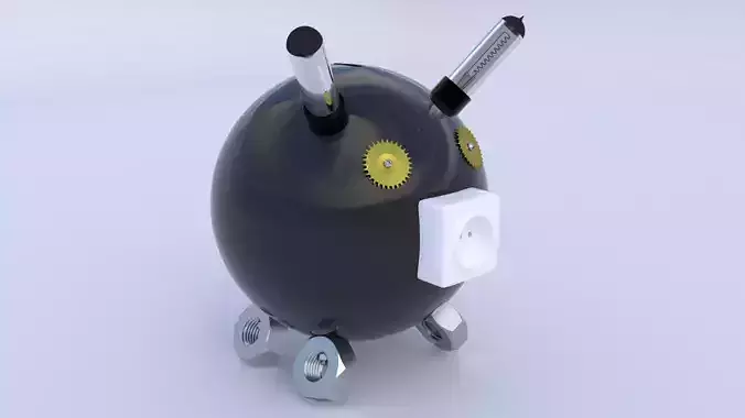 Piggy robot on wheels