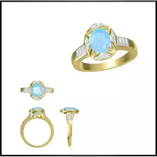 JCD Format Minimalist color stone rings cad jewellery design