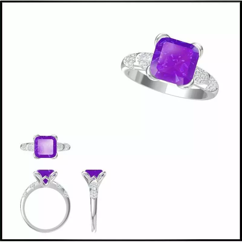 JCD Format Minimalist color stone rings cad ring design 3D print model
