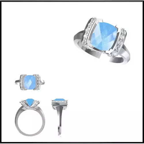 JCD Format Minimalist color stone rings cad color stone ring