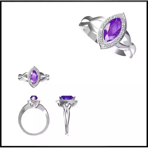 JCD Format Minimalist color stone rings autodesk jewelry design