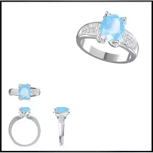 JCD Format Minimalist color stone rings 3dm jewelry