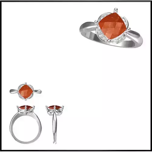 JCD Format Minimalist color stone rings 3d jewelry cad