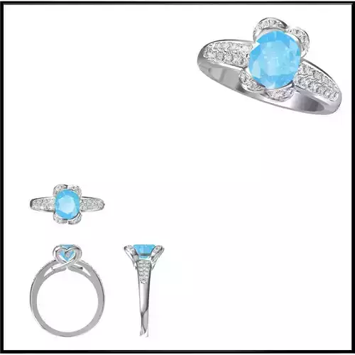 JCD Format Minimalist color stone rings 3d jewellery