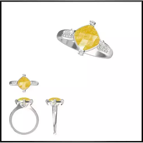 JCD Format Minimalist color stone rings 3d cad jewelry design