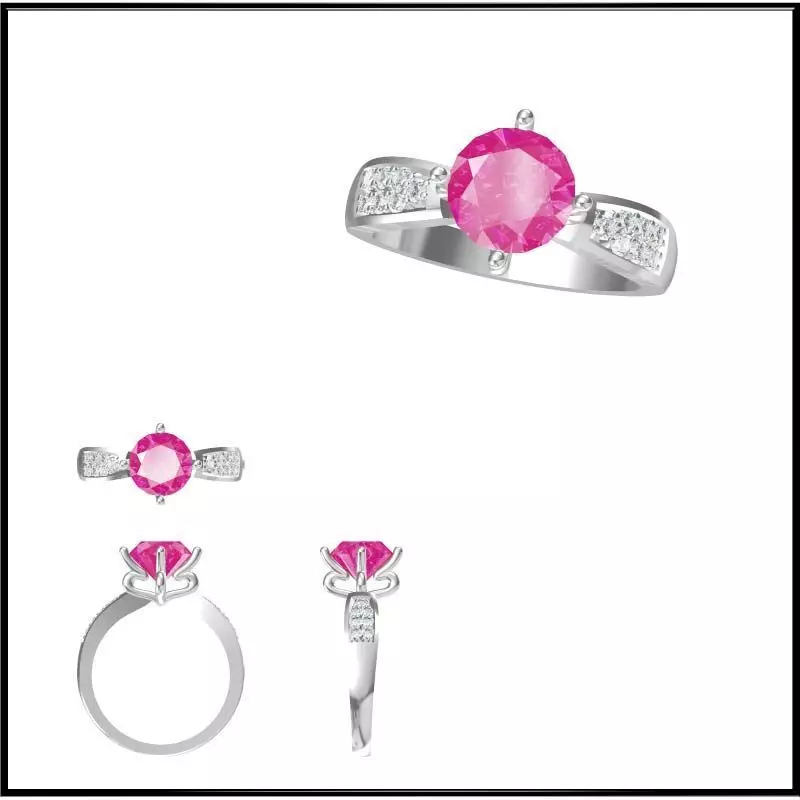 JCD Format Mens color stone rings cad color stone ring design 3D print model